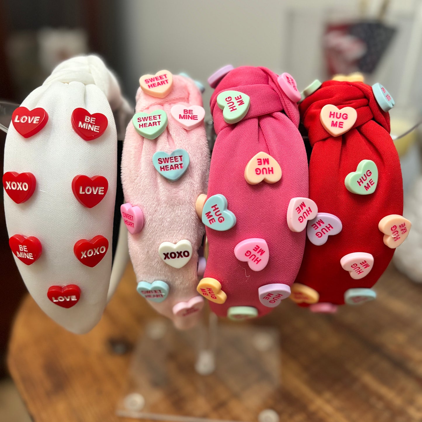 Valentine’s Day Candy Heart Top Knot Headband