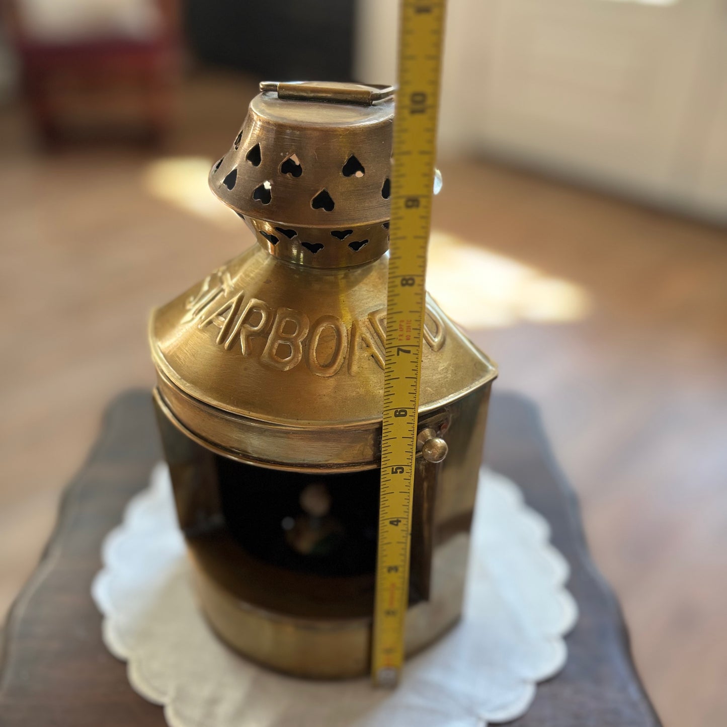 Vintage Brass Ship’s Lantern STARBOARD
