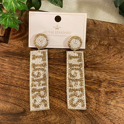 GameDay: Tiger Face or TIGERS Beaded Post Back Earrings