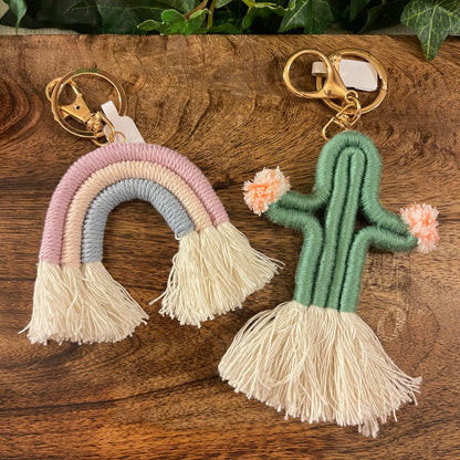 Cactus or Rainbow Keychain