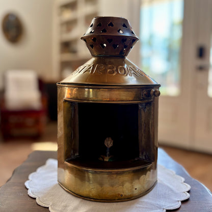 Vintage Brass Ship’s Lantern STARBOARD