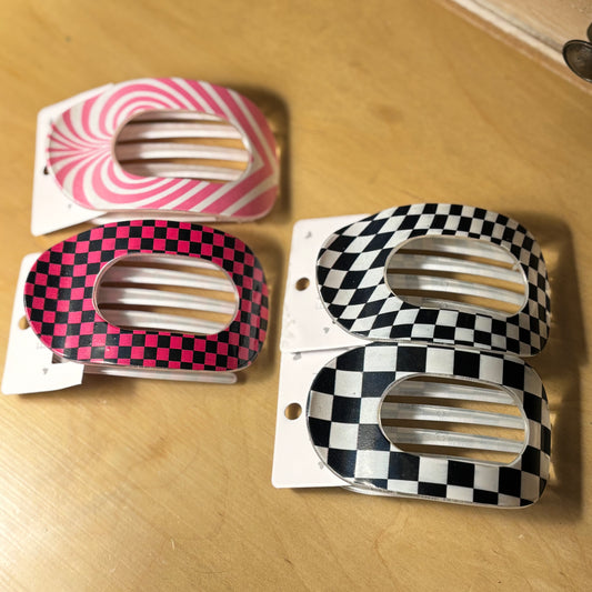 Hair Claw Clip 4” Set of 2 in Black or Pink