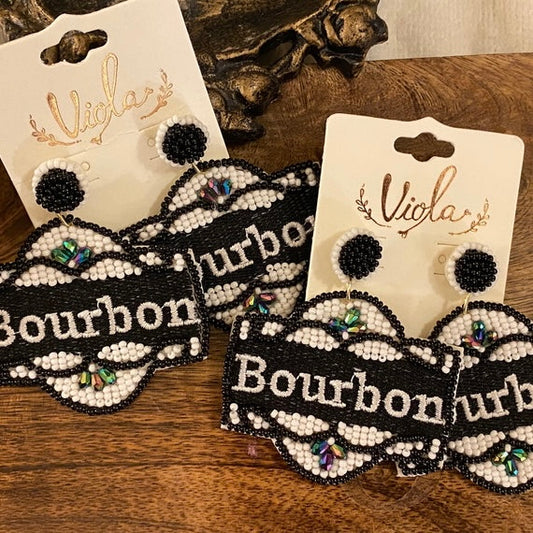 Statement Earrings- Bourbon Street Seed Bead Post Back Earrings