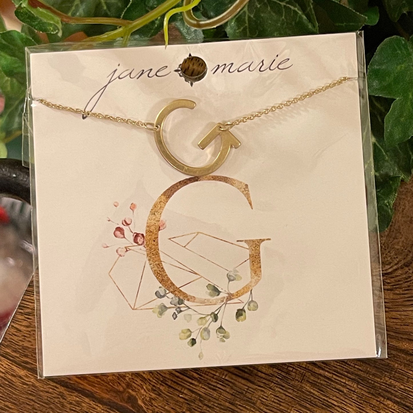Jane Marie Initial “G” or “T” Necklace
