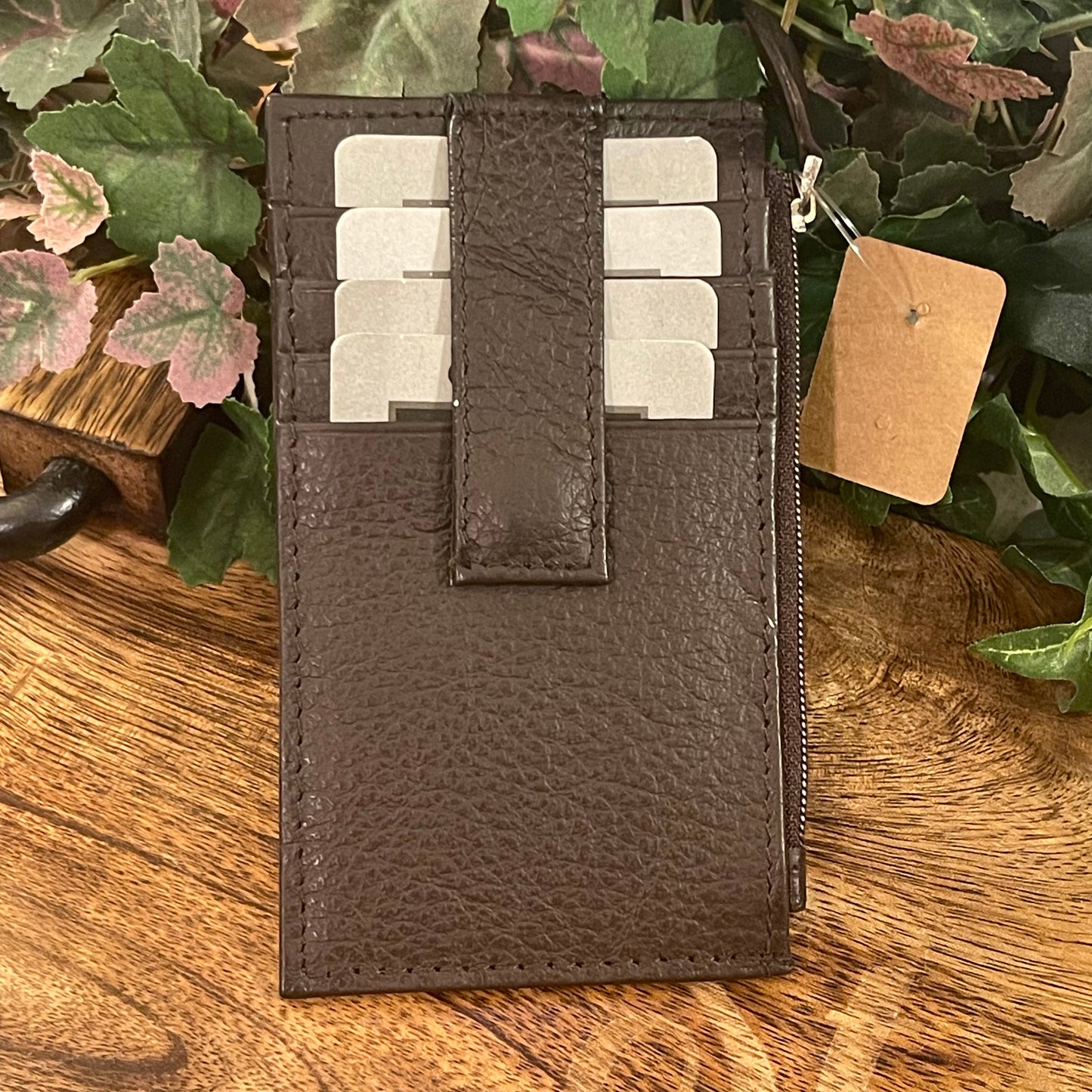 Genuine Leather Dark Brown Cardholder Wallet