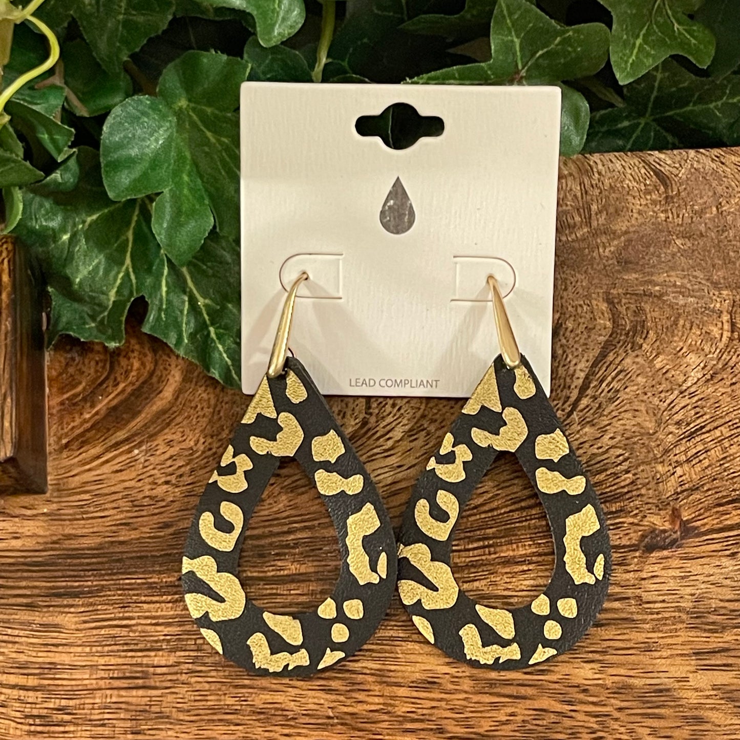 Black and Gold Post Back or Dangle Earrings