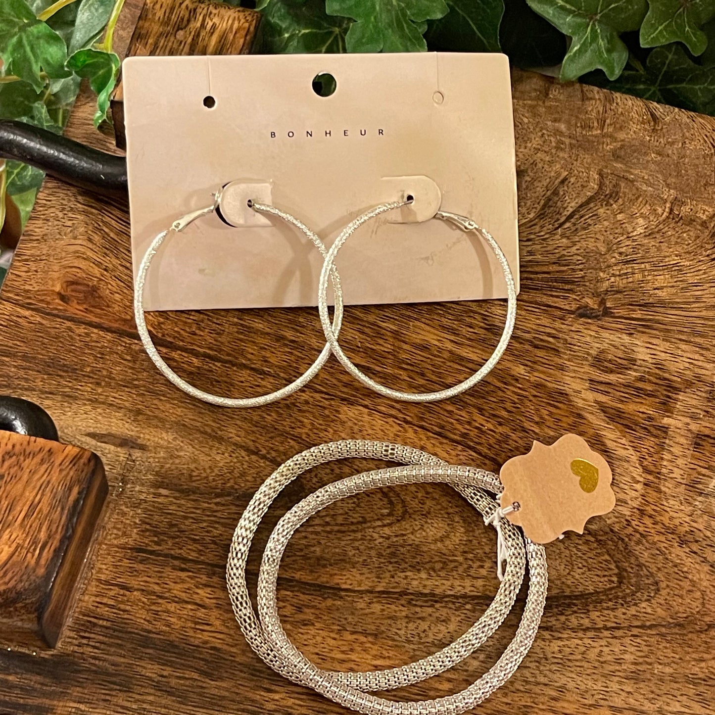 Bracelet Set or Hoop Earrings ~ Gold • Rose Gold • Silver