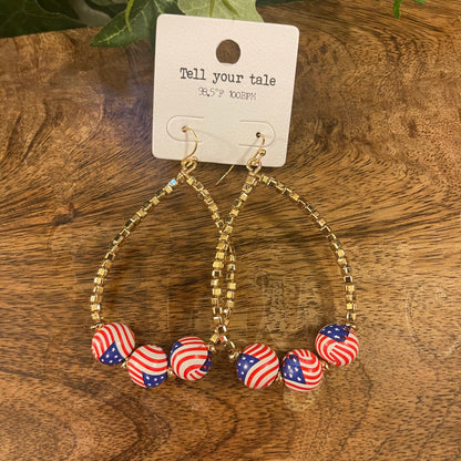 USA Flag Statement Earrings