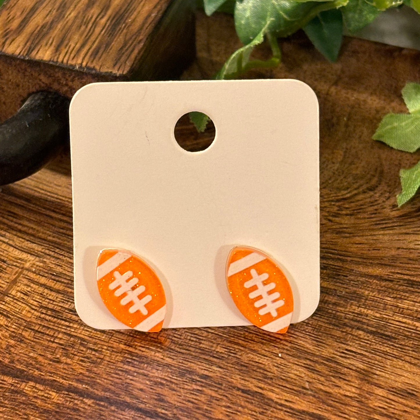 GameDay: Orange Football Post Back Style Earrings