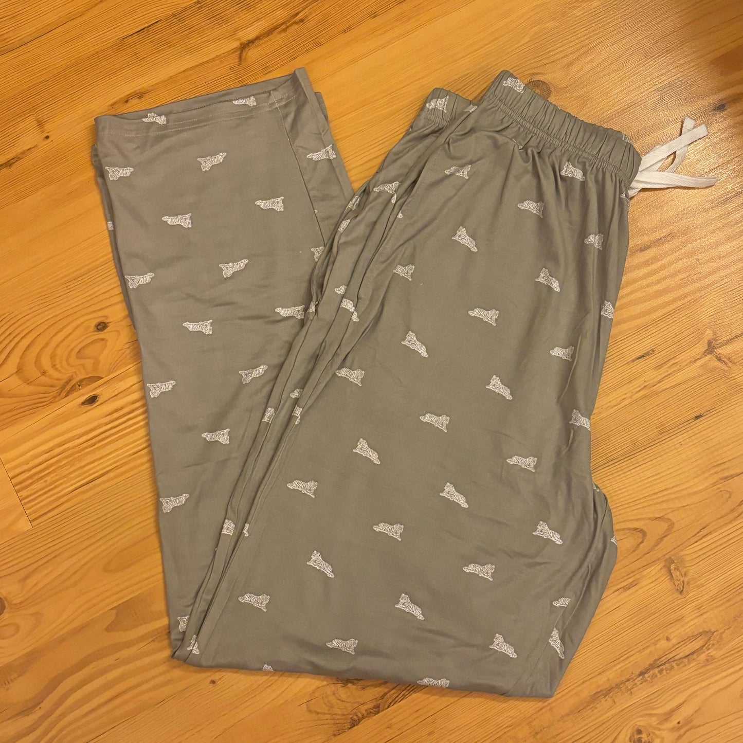 Men's Tiger Sleep Pants   Gray/White