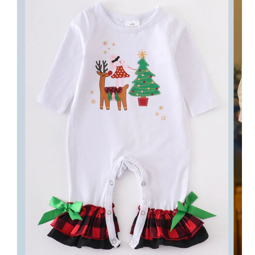 Infant Christmas Eve Ruffle Romper 12 month