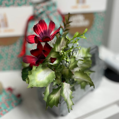 Tin Truck with Christmas Floral Arrangement