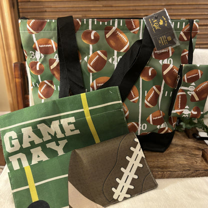 GameDay: Football Tote Bag With Attached Coin purse • Stadium Blanket • Garden Flag