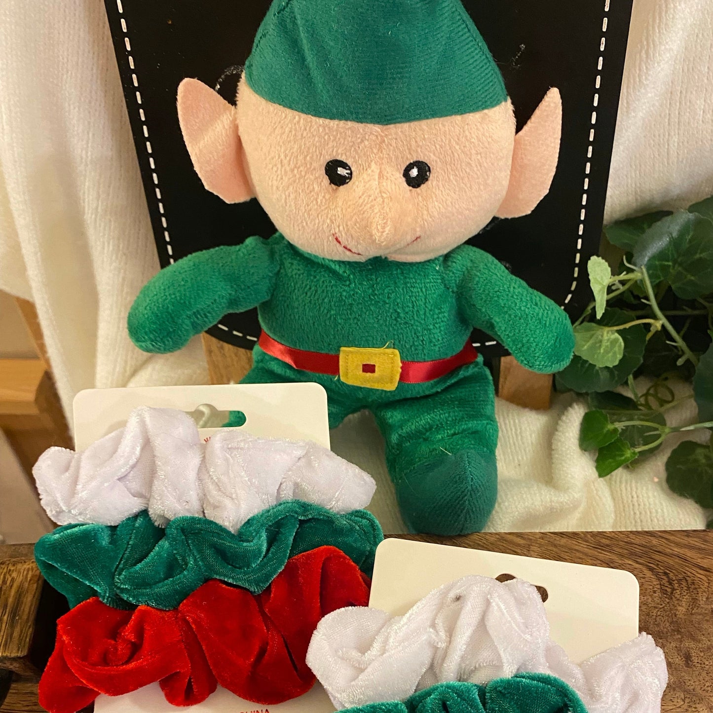 Christmas Velvet Scrunches Set of 3