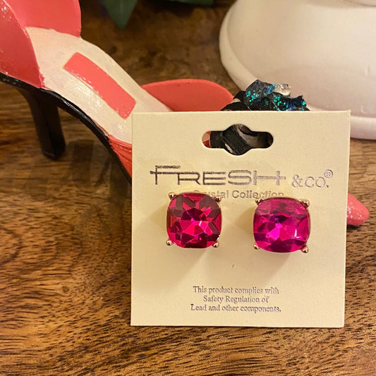 Fuchsia Post Back Earrings