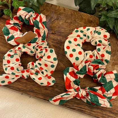 Christmas Scrunches Plaid & Polka Dot Set of 2