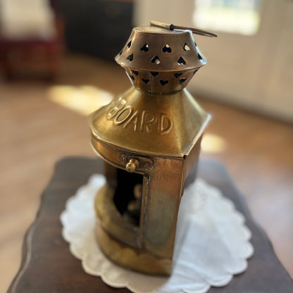 Vintage Brass Ship’s Lantern STARBOARD