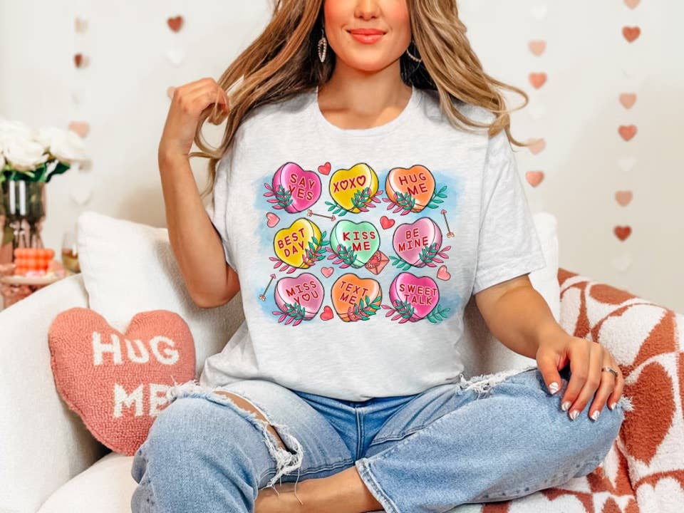 Conversation Hearts Ladies T-Shirt