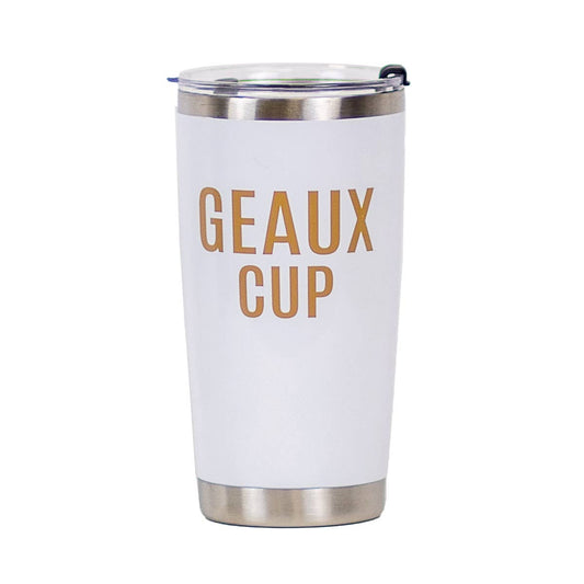 Geaux Cup Tumbler • White/Gold 20oz
