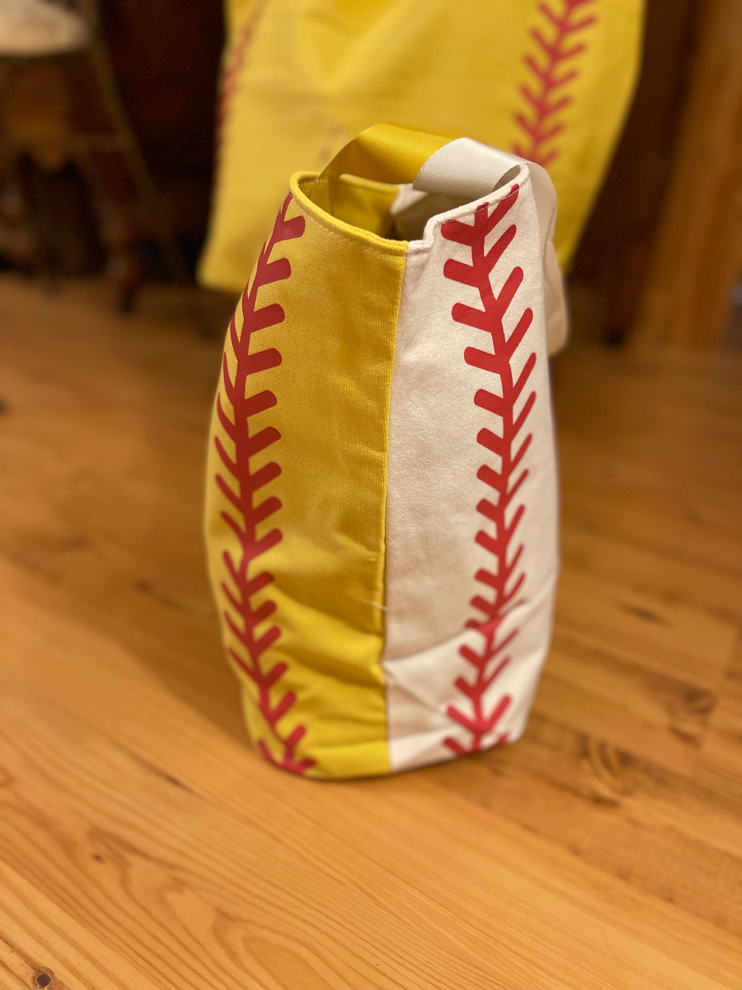 Softball or Softball Divided Laces Tote Bag