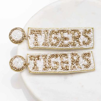 GameDay: Tiger Face or TIGERS Beaded Post Back Earrings