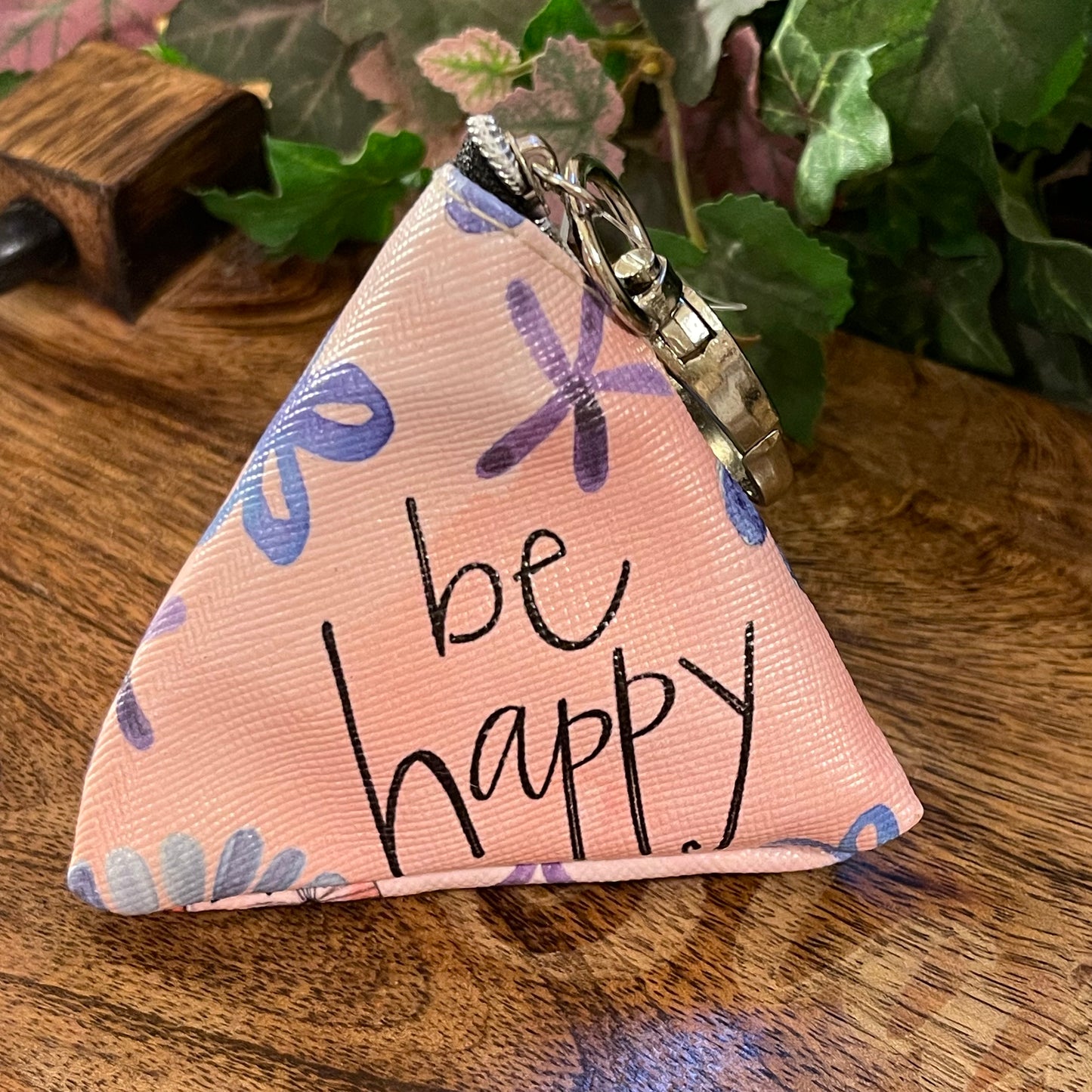 Be Happy Coin Purse Keychain and Phone Pocket Gift Set