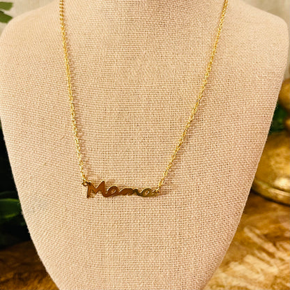 Gold Tone “Mama” Necklace