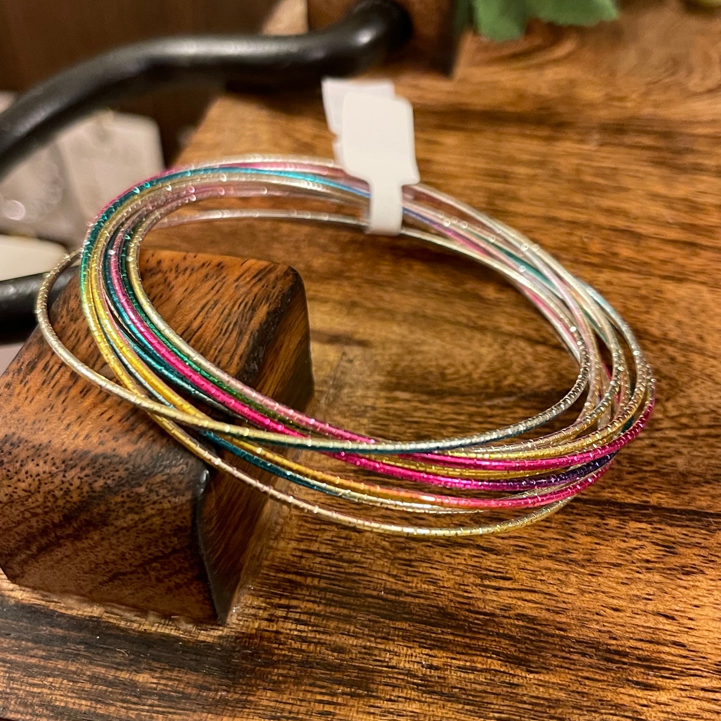 Rainbow Glitter Bangle Bracelets