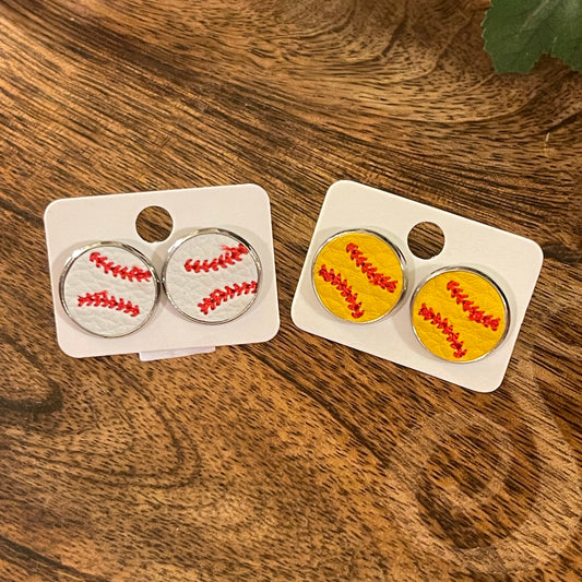 Baseball or Softball Post Back Earrings ⚾️🥎