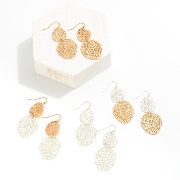 Gold Stamped Dangle Earring
