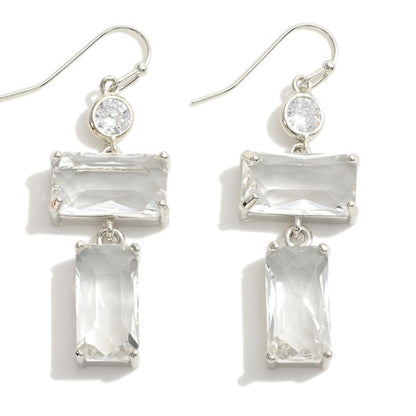 Linked Crystal Drop Earrings