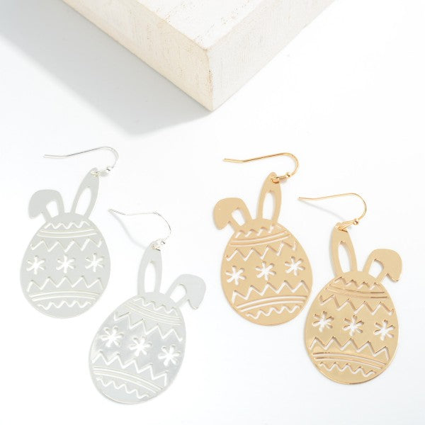 Easter Egg Drop Earrings With Bunny Ears