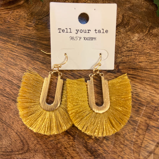 Fanned Tassel Drop Earrings