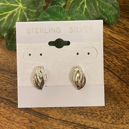 Sterling Silver and CZ Stud Earrings