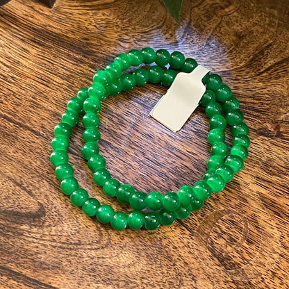 Green Two Piece Stretch Bracelet Set