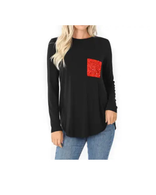 long sleeve with pocket Valentine's day 