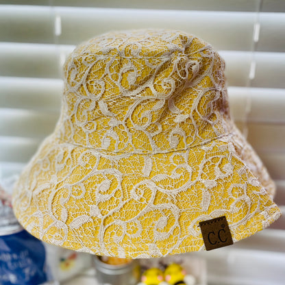 Reversible Cloche Bucket Hat in Honey Mustard