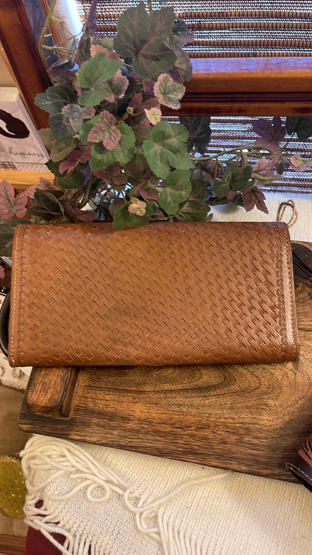 Myra Bag Genuine Tooled Leather Wallet