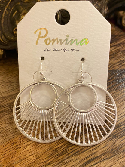 Circle Dangle Earrings Gold Or Silver
