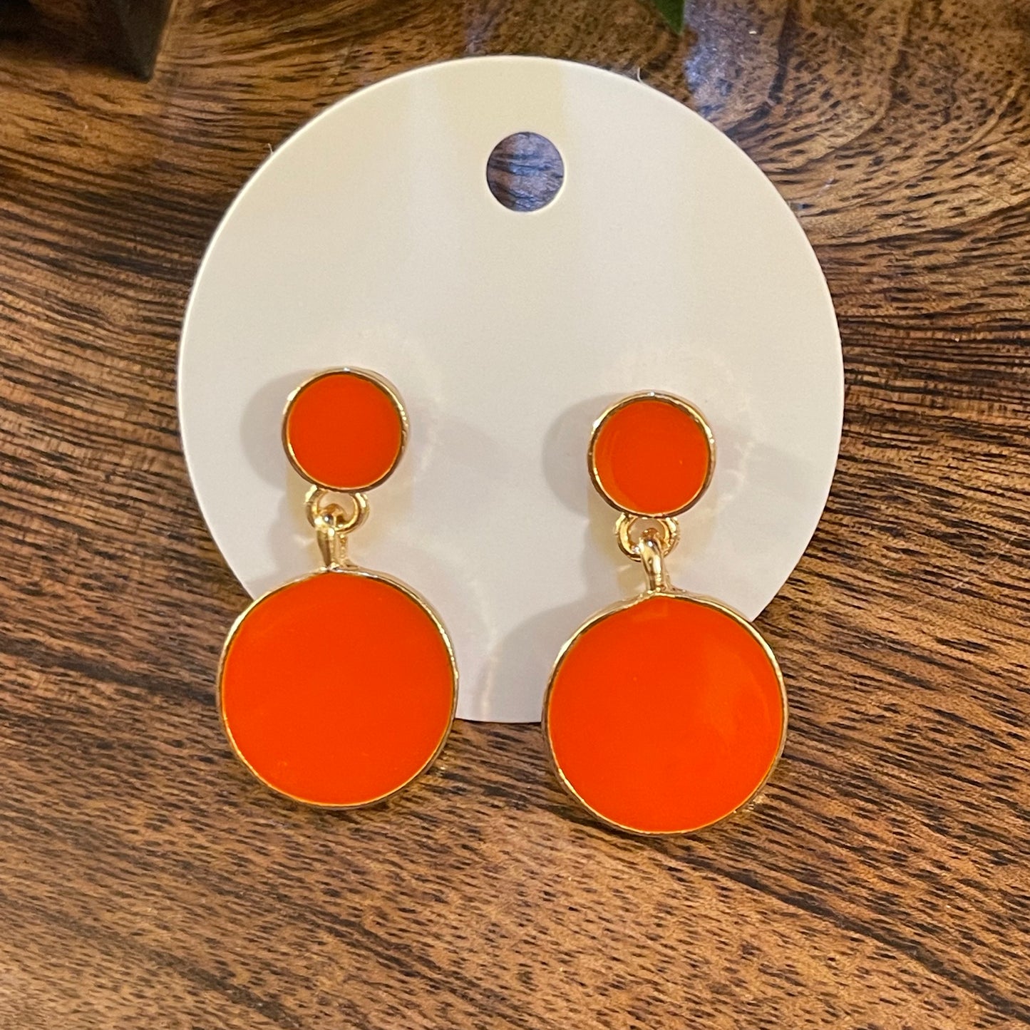 Orange Drop Stud or Hoop Earrings