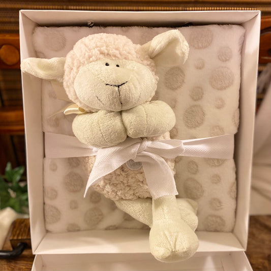 Praying Lamb & Blanket Gift Set