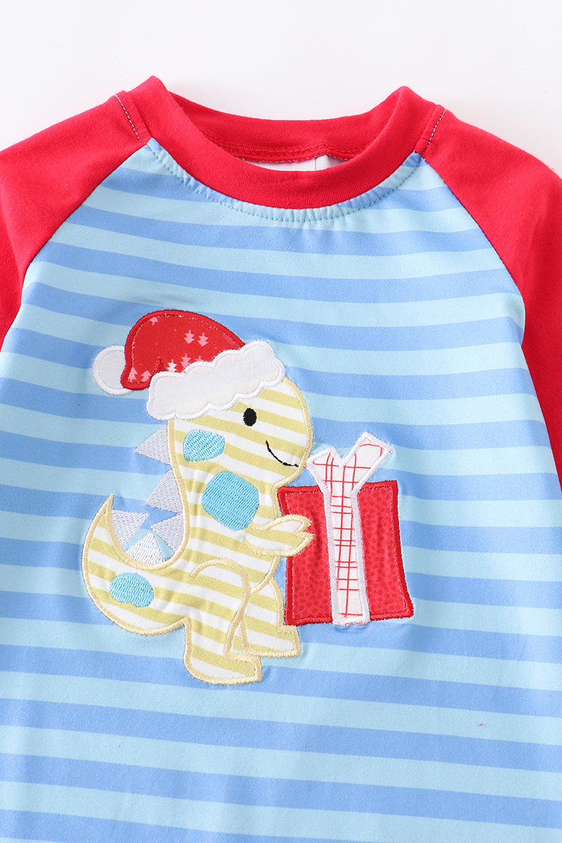 Infant Christmas Dinosaur Appliqué Romper 12 month