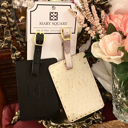 Mary Square "Mr. & Mrs." Luggage Tag Set