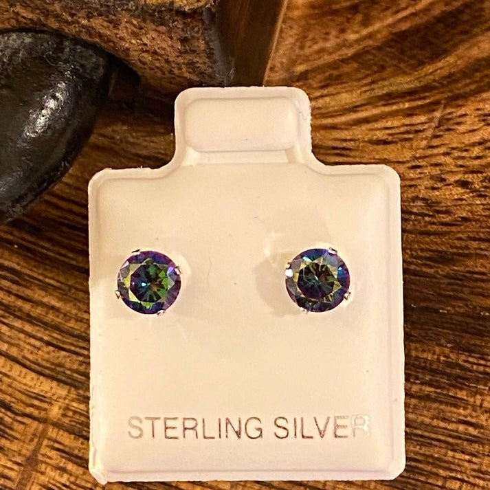 Sterling Silver Rainbow Earrings 5mm