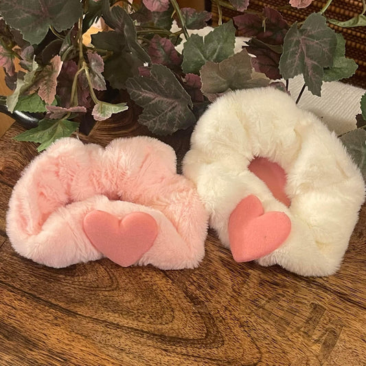 Ponytail Scrunches with Heart Accent • Set of 2