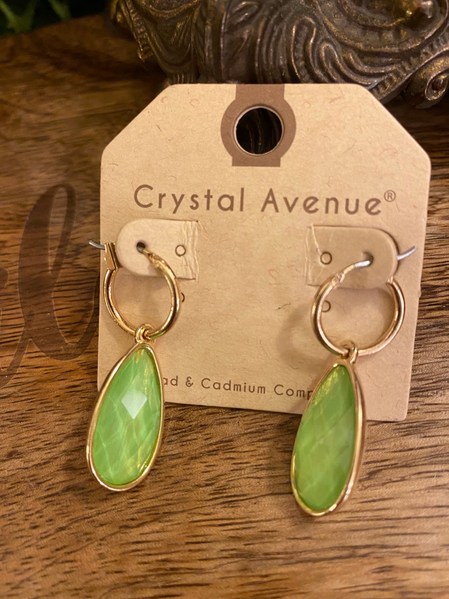 green stone earrings mardi gras 