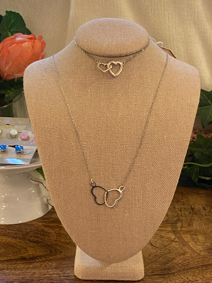 sterling silver hearts necklace Valentine's Day 