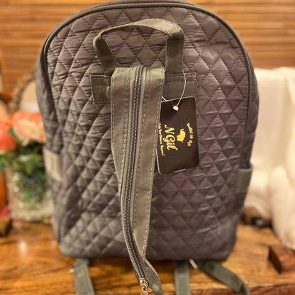 Quilted Backpack Gray