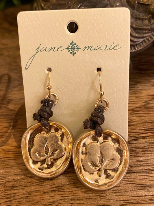 Jane Marie Cotton And Leather Earrings
