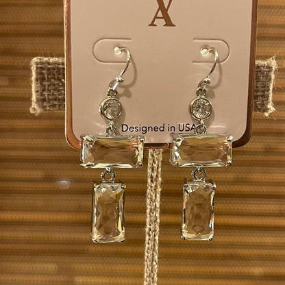 Linked Crystal Drop Earrings